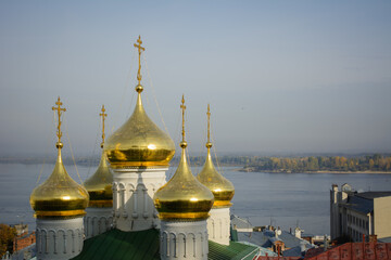 View on gold dome Christian church