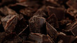 crushed dark chocolate close up