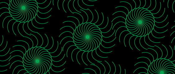  abstract fractal line pattern digital circle round illustration green color design background wallpaper