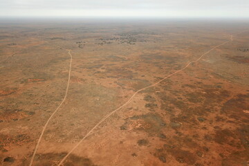 Canvas Print - Dirt tracks across the Australian outback