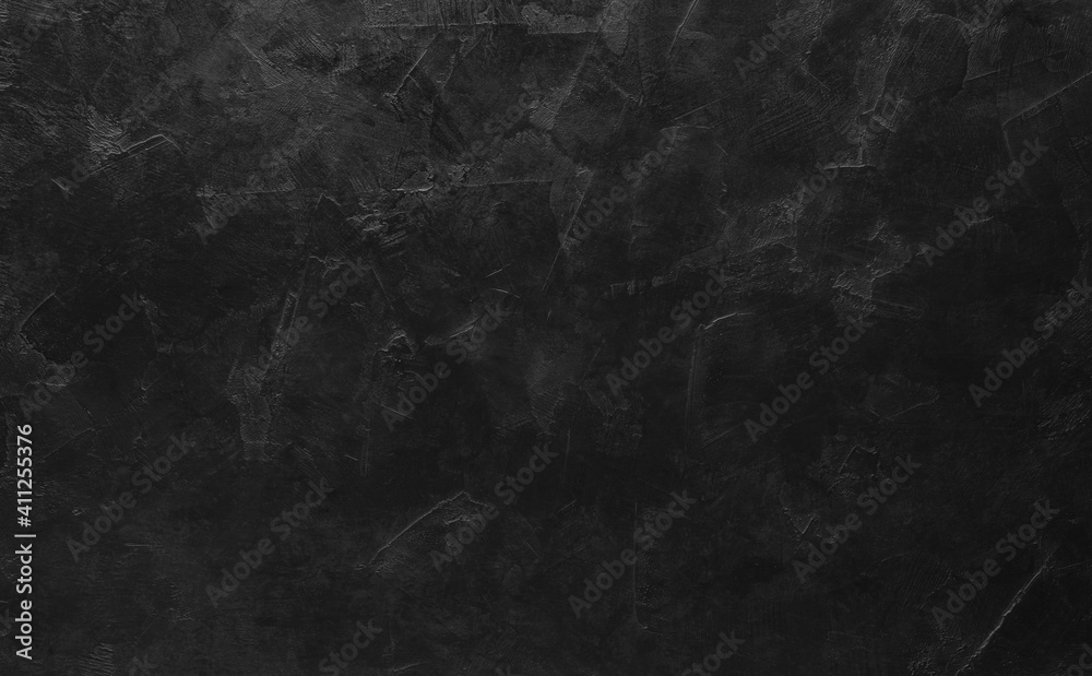 Black wall texture rough background, dark concrete floor, old grunge background with black - obrazy, fototapety, plakaty 