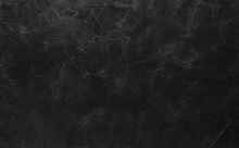 Black Wall Texture Rough Background, Dark Concrete Floor, Old Grunge Background With Black