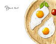 Fried egg on white Hand drawn illustration
