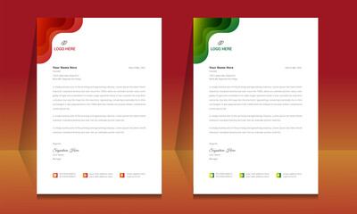 Wall Mural - letterhead format template, business style letterhead design template. company letterhead template d