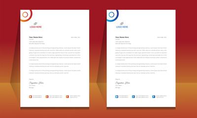 Wall Mural - letterhead format template, business style letterhead design template. company letterhead template d