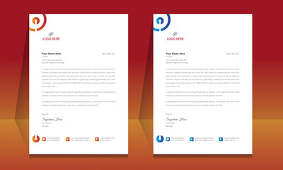 Wall Mural - letterhead format template, business style letterhead design template. company letterhead template d