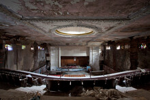 Interior View Of An Abandoned Theater From The Balcony