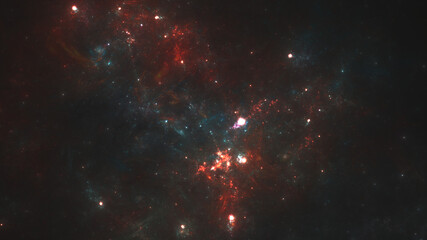 Wall Mural - colorful space background, stars and galactical clouds
