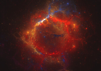 Wall Mural - colorful space background, stars and galactical clouds