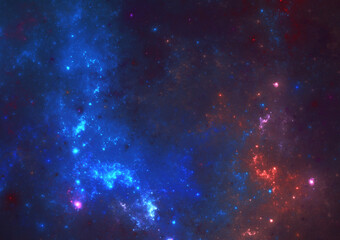 Wall Mural - colorful space background, stars and galactical clouds