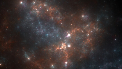Wall Mural - colorful space background, stars and galactical clouds