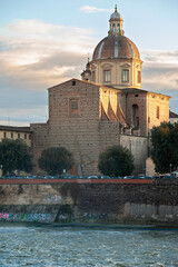 Wall Mural - Florence, Italy - 2021, January 31: The church of San Frediano in Cestello, on the Arno river.