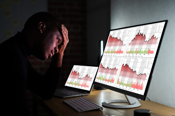 Poster - Financial Down Audit Decreasing Data Chart