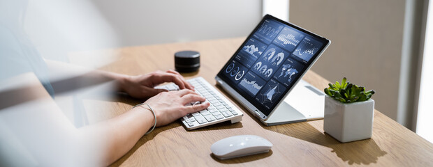 Poster - KPI Analytics Dashboard On Business Laptop