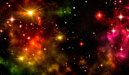 Wall Mural - outer space, universe, multi-colored nebula, star cluster
