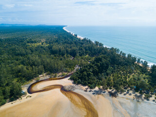 Wall Mural - aerial view of beach at Phra Thong Island