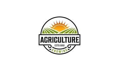 Wall Mural - agriculture logo on white background