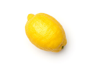 One yellow lemon isolated on white background