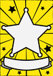 © Puriwat - white star on yellow background cowboy name card design