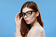 © SHOTPRIME STUDIO - attractive woman with glasses elegant style glamor fashion studio