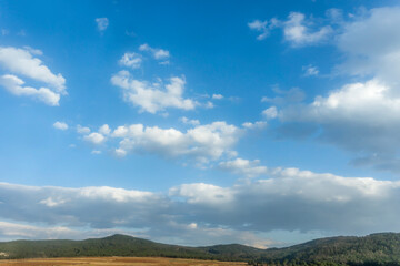 Wall Mural - white cloudy with blue sky background.
