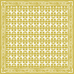  - Silk scarf with apple blossom. Abstract seamless vector pattern with hand drawn floral elements.brown color