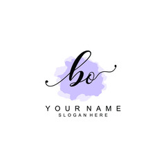 BO Initial handwriting logo template vector