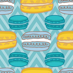 Wall Mural - Macaroon vector repeat pattern design-02