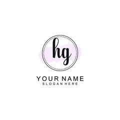 HG Initial handwriting logo template vector