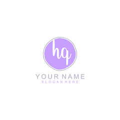 HQ Initial handwriting logo template vector