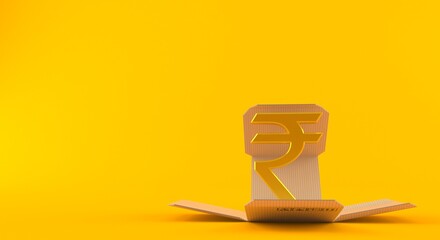 Canvas Print - Rupee currency symbol inside package