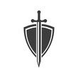 shield and sword icons. logo. vector illustration