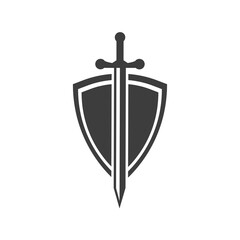 shield and sword icons. logo. vector illustration