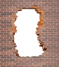 Broken Hole In An Old Brick Wall