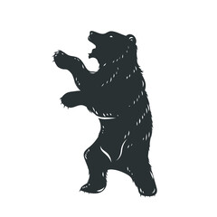 Wall Mural - Bear silhouette isolated on white. Vector illustration.