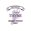 © Kseniia - Dried thyme logo with hand drawn elements. Vector illustration in sketch style isolated on white background