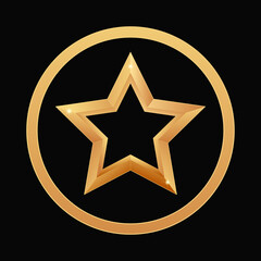 Wall Mural - gold star in circle