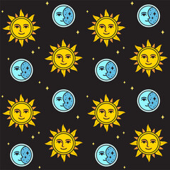 Sticker - Sun and moon pattern