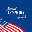 National Anthem Day vector. American flag shape vector. Anthem Day Poster, March 3. Important day