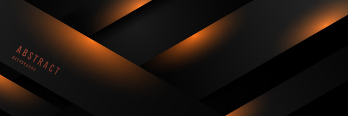 Poster - abstract tech black line of luxury solid style template. overlapping with geometric elements pattern