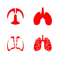 Sticker - Lung health care and medical logo design template