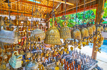 Sticker - The souvenir stall of Htilominlo Temple market, Bagan, Myanmar