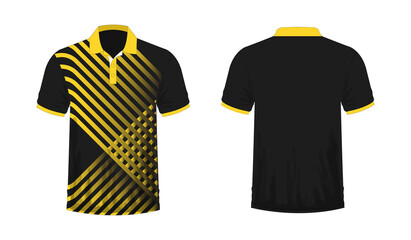 Wall Mural - T-shirt Polo yellow and black template for design on white background. Vector illustration eps 10.