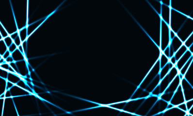 Wall Mural - Glowing futuristic lines in the dark space. Abstract futuristic technology art wallpaper. Vector light banner.