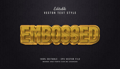 Bold Gold Embossed Text Style with Texture Effect