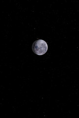 Wall Mural - an amazing astronomical event, moon surface covers planet mars awe night sky view with an advanced a