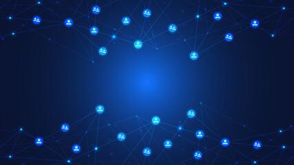 Poster - Connecting people and communication concept, social network