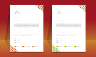 Wall Mural - letterhead format template, business style letterhead design template. company letterhead template d