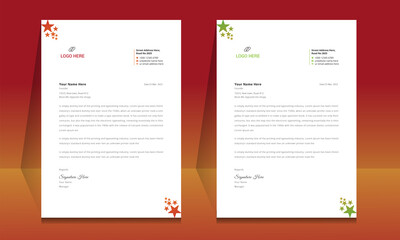 Wall Mural - letterhead format template, business style letterhead design template. company letterhead template d
