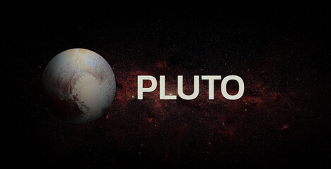 Wall Mural - pluto on space background. elements of this image furnished by nasa.